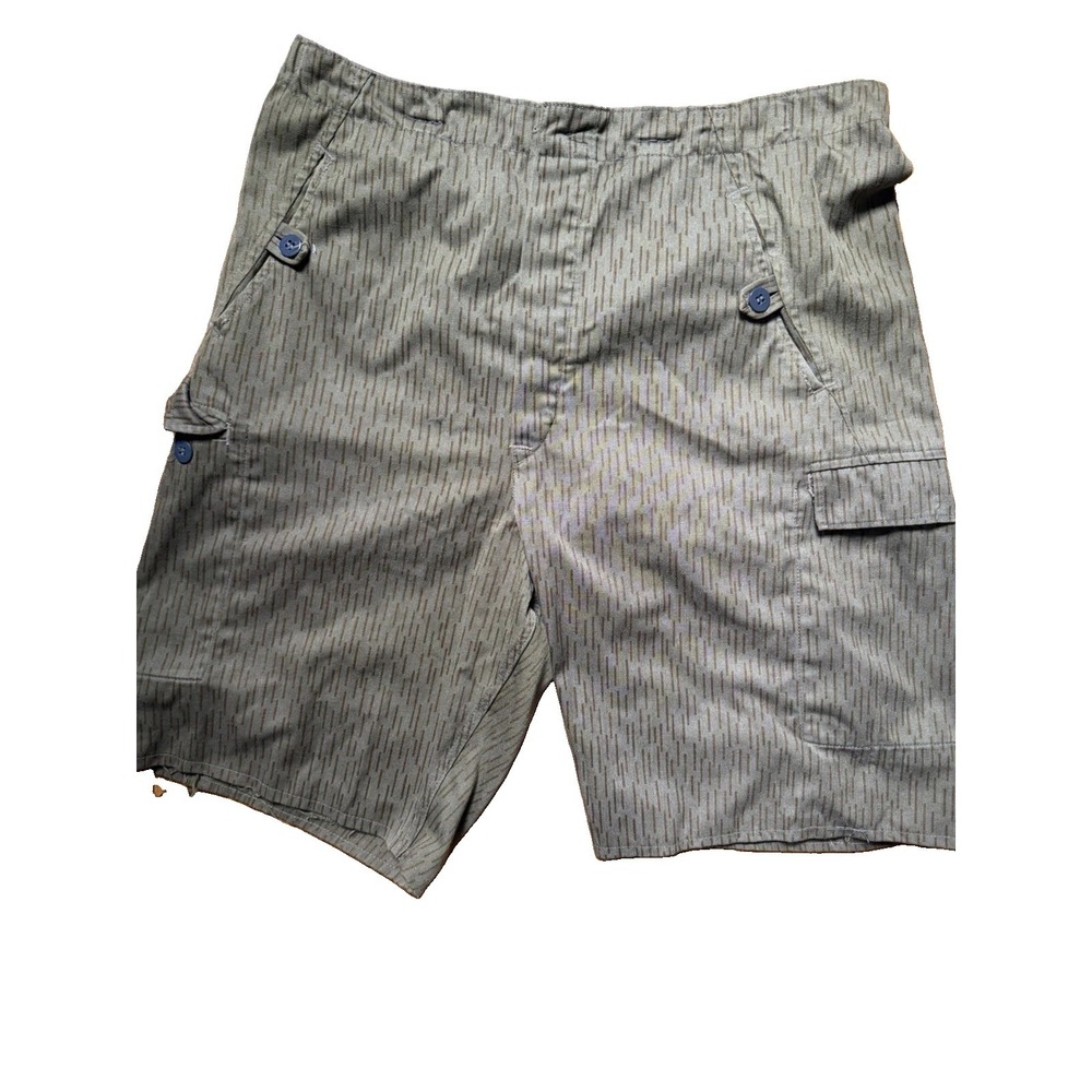 Vintage East German Rain Drop Camo Strichtarn Cargo Shorts DDR NVA SG48 W34